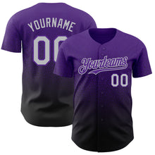 Load image into Gallery viewer, Custom Purple Gray-Black Authentic Fade Fashion Baseball Jersey