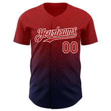 Load image into Gallery viewer, Custom Red Navy-White Authentic Fade Fashion Baseball Jersey