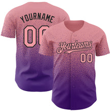 Load image into Gallery viewer, Custom Medium Pink Purple-Black Authentic Fade Fashion Baseball Jersey