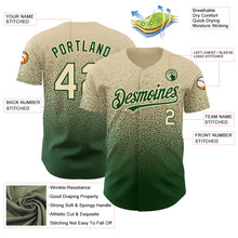 Load image into Gallery viewer, Custom Cream Green Authentic Fade Fashion Baseball Jersey