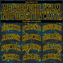 Load image into Gallery viewer, Custom Figure Black-Gold Round Neck Sublimation Basketball Suit Jersey