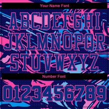 Load image into Gallery viewer, Custom Figure Royal-Pink Round Neck Sublimation Basketball Suit Jersey