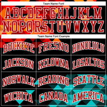 Load image into Gallery viewer, Custom Figure Aqua-Red Round Neck Sublimation Basketball Suit Jersey