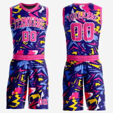 Load image into Gallery viewer, Custom Figure Pink-Gold Music Festival Round Neck Sublimation Basketball Suit Jersey