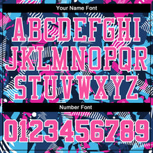 Load image into Gallery viewer, Custom Figure Pink-Light Blue Round Neck Sublimation Basketball Suit Jersey