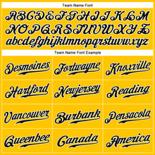 Load image into Gallery viewer, Custom Yellow Black Pinstripe Black-White Authentic Baseball Jersey