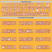 Load image into Gallery viewer, Custom Gold White-Maroon Mesh Authentic Throwback Football Jersey