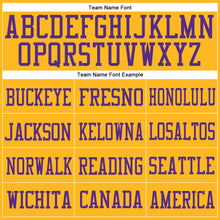 Load image into Gallery viewer, Custom Gold Gold-Purple Mesh Authentic Football Jersey