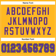 Load image into Gallery viewer, Custom Gold Purple-Black Mesh Authentic Football Jersey