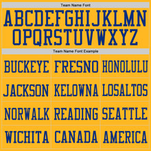 Load image into Gallery viewer, Custom Gold Royal Mesh Authentic Football Jersey