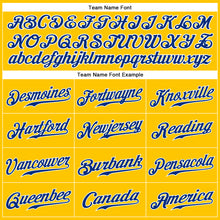 Load image into Gallery viewer, Custom Gold Royal-White Authentic Sleeveless Baseball Jersey