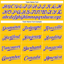 Load image into Gallery viewer, Custom Gold Purple-White Authentic Sleeveless Baseball Jersey