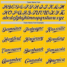 Load image into Gallery viewer, Custom Yellow Brown Pinstripe Brown-White Authentic Baseball Jersey