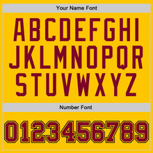 Load image into Gallery viewer, Custom Gold Maroon-Black Authentic Throwback Basketball Jersey