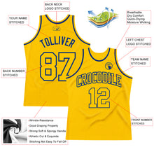 Load image into Gallery viewer, Custom Gold Gold-Royal Authentic Throwback Basketball Jersey