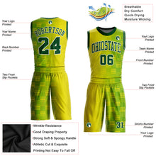 Load image into Gallery viewer, Custom Gold Green-White Round Neck Sublimation Basketball Suit Jersey