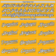 Load image into Gallery viewer, Custom Gold White-Navy Authentic Baseball Jersey