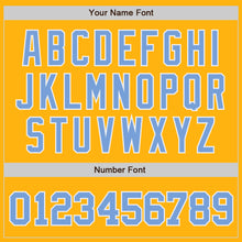 Load image into Gallery viewer, Custom Gold Light Blue-White Authentic Baseball Jersey