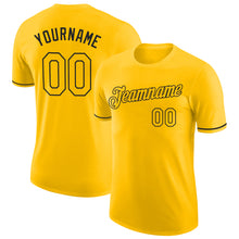 Load image into Gallery viewer, Custom Gold Gold-Black Performance T-Shirt