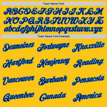 Load image into Gallery viewer, Custom Gold Navy-Powder Blue Performance T-Shirt