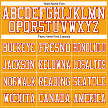 Load image into Gallery viewer, Custom Gold Red-White Mesh Authentic Football Jersey