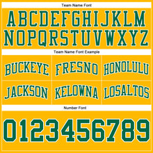 Load image into Gallery viewer, Custom Gold Kelly Green-White Authentic Throwback Basketball Shorts