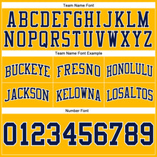 Load image into Gallery viewer, Custom Gold Navy-White Authentic Throwback Basketball Shorts