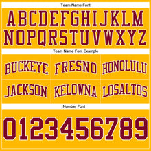 Load image into Gallery viewer, Custom Gold Maroon-Cream Authentic Throwback Basketball Shorts