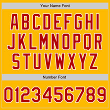 Load image into Gallery viewer, Custom Gold Red-White Authentic Baseball Jersey