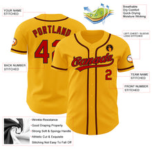 Load image into Gallery viewer, Custom Gold Red-Black Authentic Baseball Jersey
