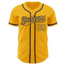 Load image into Gallery viewer, Custom Gold Gold-Navy Authentic Baseball Jersey