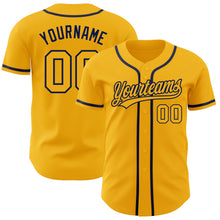 Load image into Gallery viewer, Custom Gold Gold-Navy Authentic Baseball Jersey