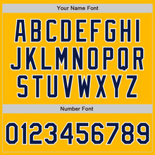 Load image into Gallery viewer, Custom Gold Navy-White Authentic Baseball Jersey