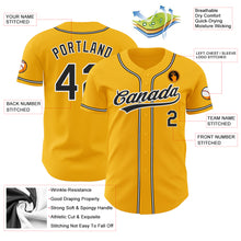 Load image into Gallery viewer, Custom Gold Black-White Authentic Baseball Jersey