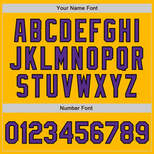 Load image into Gallery viewer, Custom Gold Purple-Black Authentic Baseball Jersey