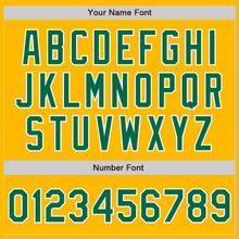 Load image into Gallery viewer, Custom Gold Kelly Green-White Authentic Baseball Jersey