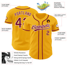 Load image into Gallery viewer, Custom Gold Crimson-White Authentic Baseball Jersey