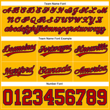 Load image into Gallery viewer, Custom Gold Red-Navy Authentic Throwback Basketball Shorts