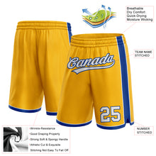 Load image into Gallery viewer, Custom Gold White-Royal Authentic Basketball Shorts