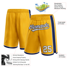 Load image into Gallery viewer, Custom Gold White-Navy Authentic Basketball Shorts