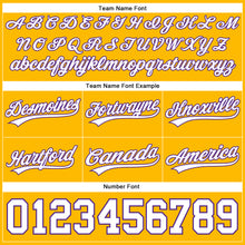 Load image into Gallery viewer, Custom Gold White-Purple Authentic Basketball Shorts