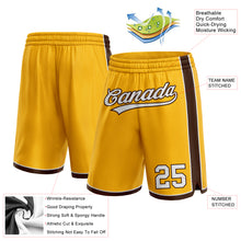 Load image into Gallery viewer, Custom Gold White-Brown Authentic Basketball Shorts