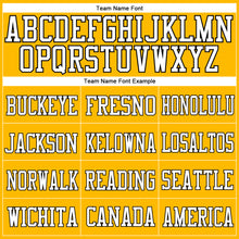 Load image into Gallery viewer, Custom Gold Black-White Mesh Authentic Football Jersey