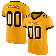 Load image into Gallery viewer, Custom Gold Brown-White Mesh Authentic Football Jersey