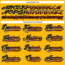 Load image into Gallery viewer, Custom Gold Vintage USA Flag Black-Crimson Hockey Lace Neck Jersey