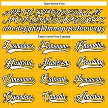 Load image into Gallery viewer, Custom Gold White-Black Hockey Lace Neck Jersey