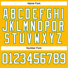 Load image into Gallery viewer, Custom Gold White-Kelly Green Hockey Lace Neck Jersey