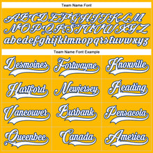 Load image into Gallery viewer, Custom Gold White-Royal Hockey Lace Neck Jersey