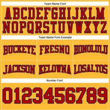 Load image into Gallery viewer, Custom Stitched Gold Red-Navy Football Pullover Sweatshirt Hoodie