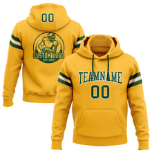 Load image into Gallery viewer, Custom Stitched Gold Green-White Football Pullover Sweatshirt Hoodie
